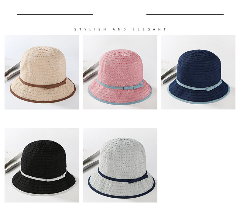 Trendy Black Stripe Pattern Decorated Sunshade Hat,Sun Hats