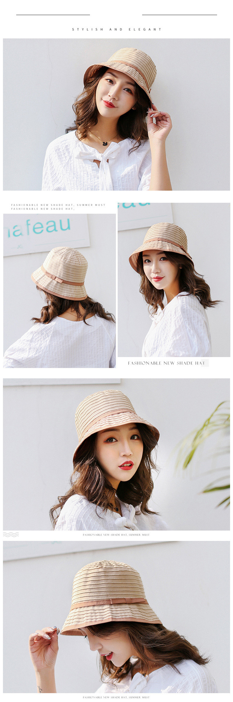 Trendy Pink Stripe Pattern Decorated Sunshade Hat,Sun Hats