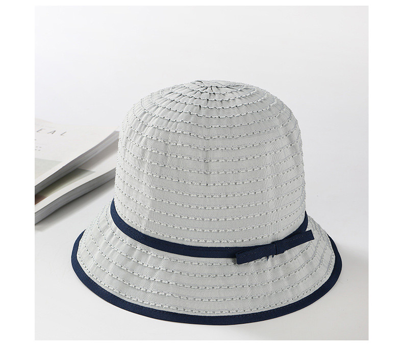 Trendy Gray Stripe Pattern Decorated Sunshade Hat,Sun Hats