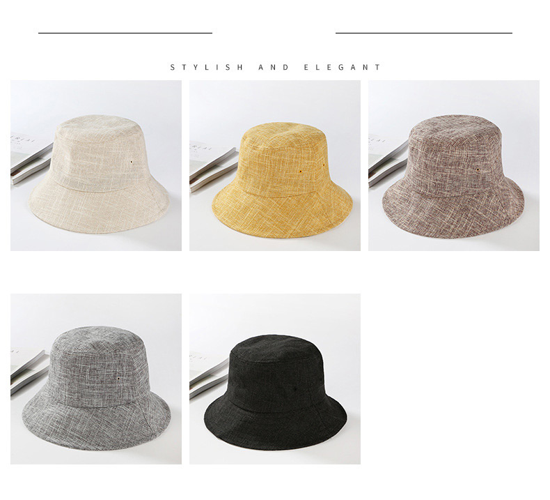 Trendy Black Pure Color Decorated Fishman Sunshade Hat,Sun Hats