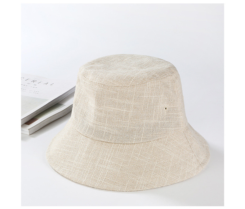Trendy Khaki Pure Color Decorated Fishman Sunshade Hat,Sun Hats