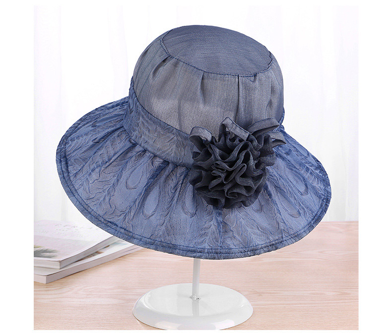 Trendy Navy Flower Decorated Simple Sunshade Hat,Sun Hats