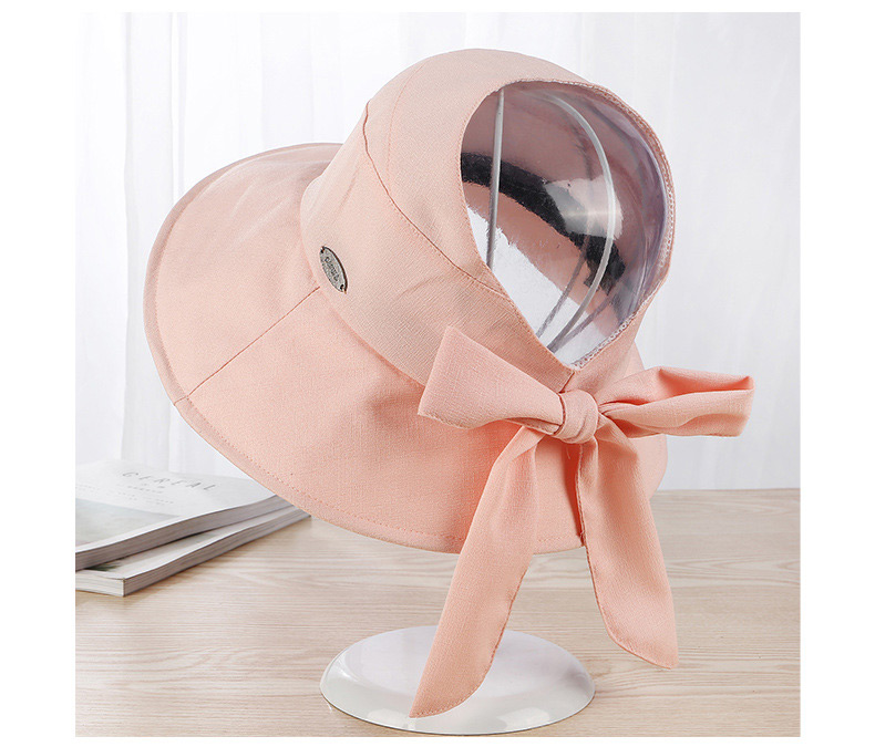 Trendy Pink Pure Color Decorated Sunshade Hat,Sun Hats