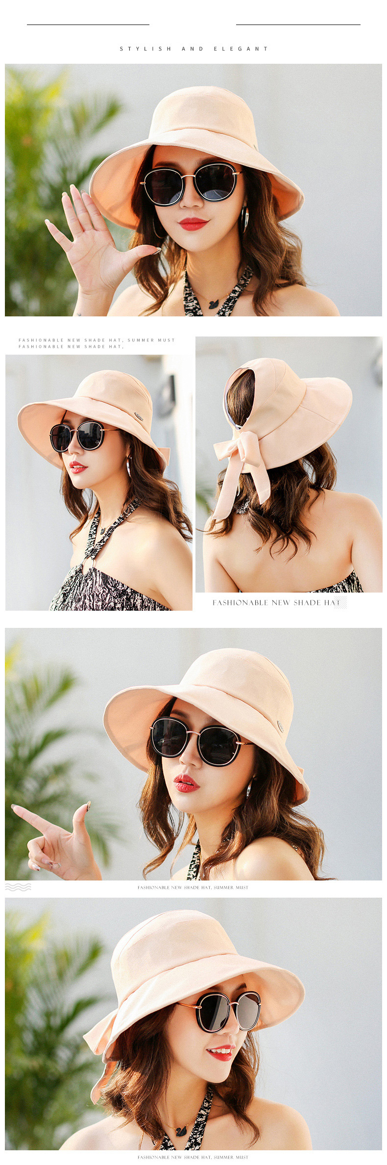 Trendy Gray Pure Color Decorated Sunshade Hat,Sun Hats