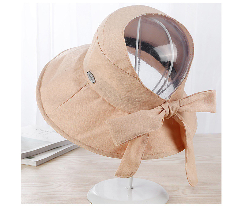 Trendy Beige Pure Color Decorated Sunshade Hat,Sun Hats