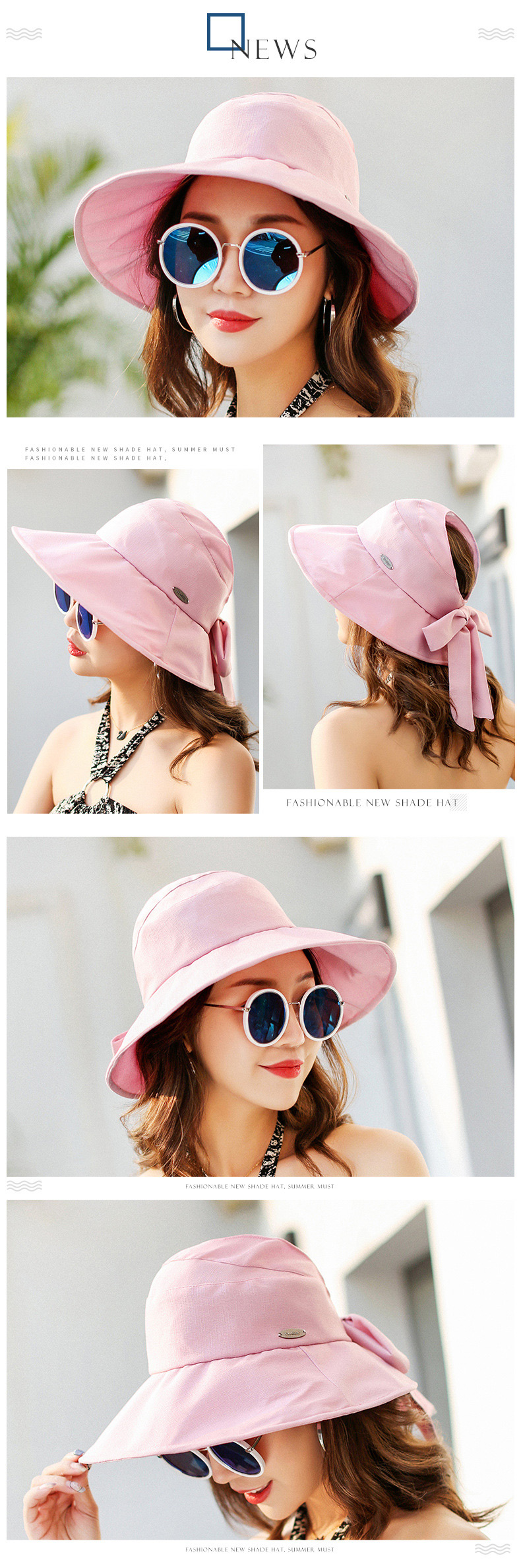Trendy Beige Pure Color Decorated Sunshade Hat,Sun Hats