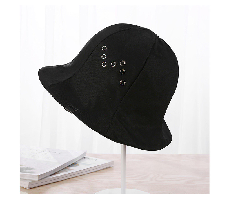 Trendy Black Stomas Decorated Fishman Sunshade Hat,Sun Hats