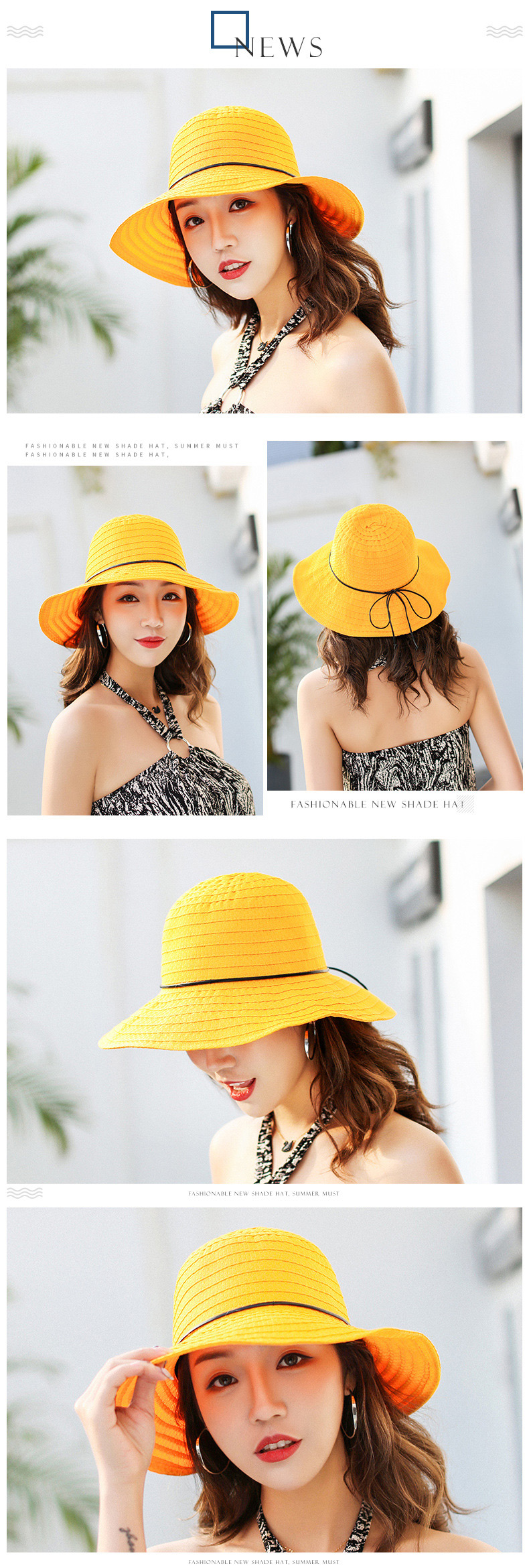 Trendy Navy Pure Color Design Foldable Sunshade Hat,Sun Hats
