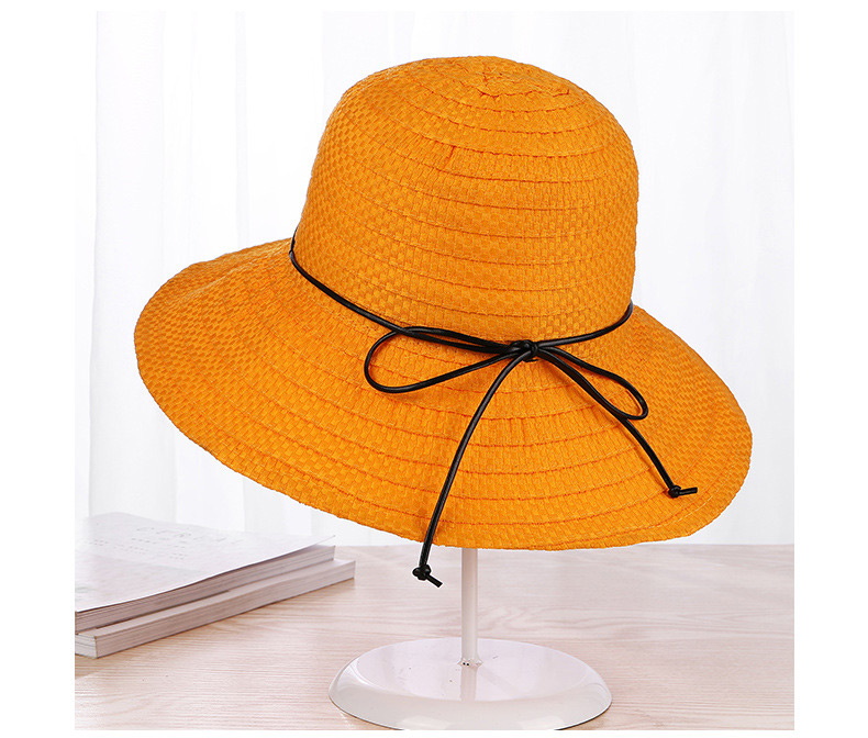 Trendy Yellow Pure Color Design Foldable Sunshade Hat,Sun Hats