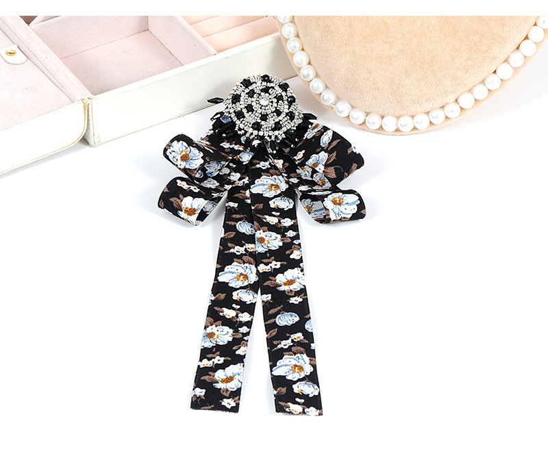 Trendy Navy Round Shape Decorated Bowknot Brooch,Korean Brooches