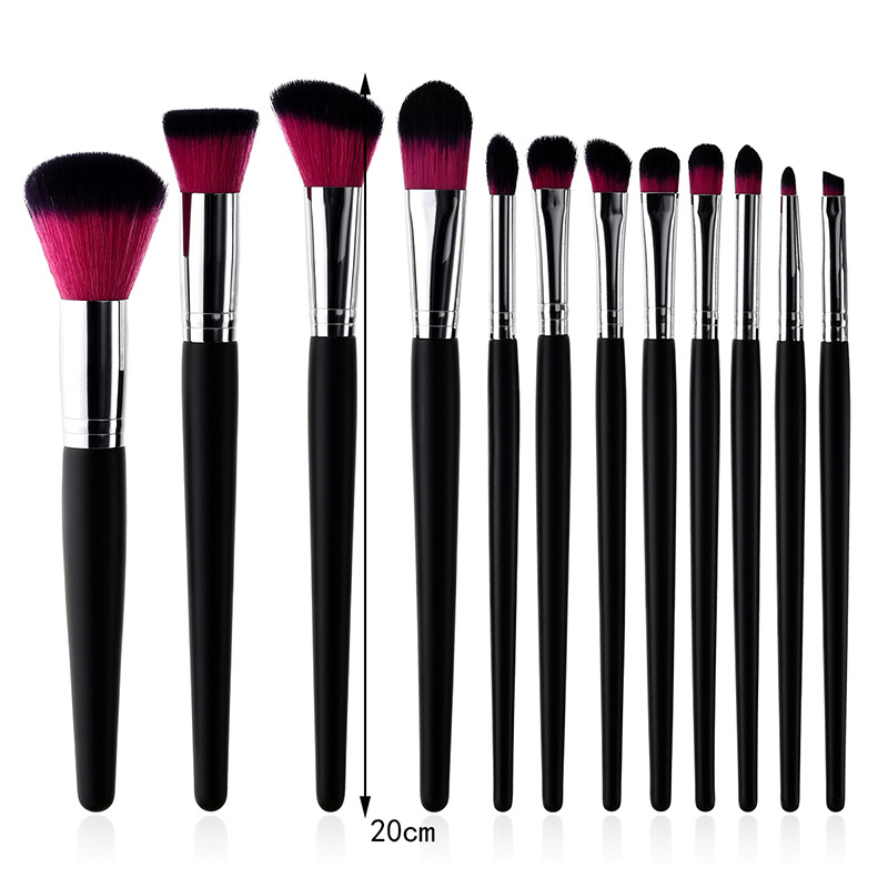 Fashion Pink+black Color Matching Design Cosmetic Brush(12pcs),Beauty tools
