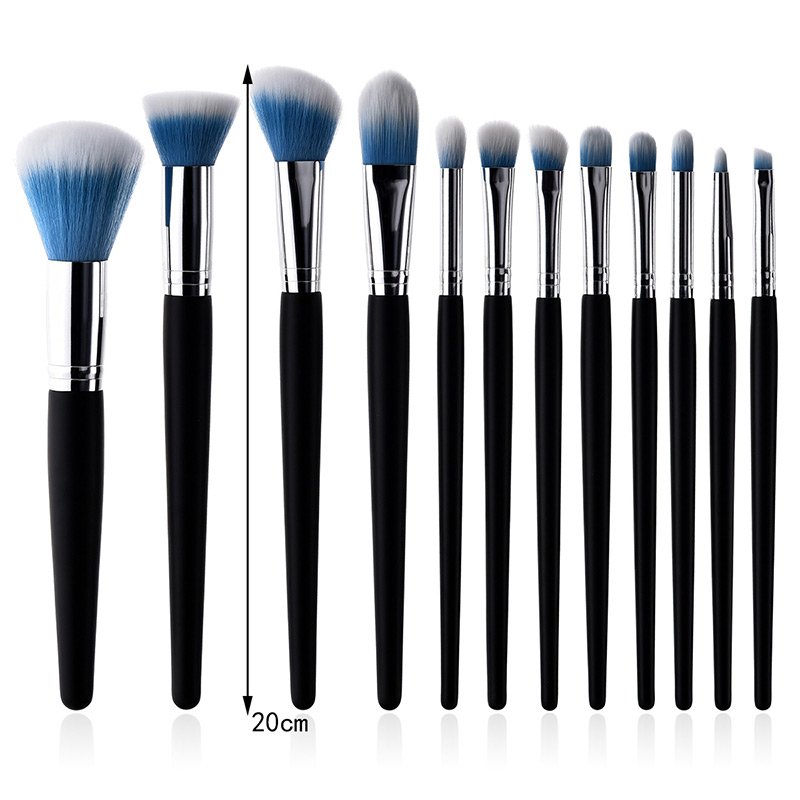 Fashion Blue+white Color Matching Design Cosmetic Brush(12pcs),Beauty tools