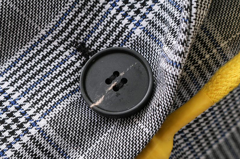 Fashion Gray Grid Pattern Decorated Simple Coat,Coat-Jacket