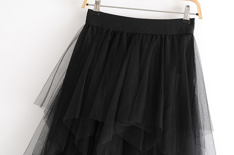 Fashion Black Pure Color Design Irregular Shape Skirt,Skirts