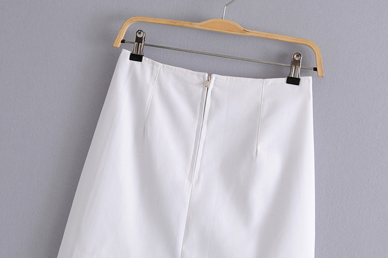 Fashion White Pure Color Decorated Bandage Design Skirt,Skirts