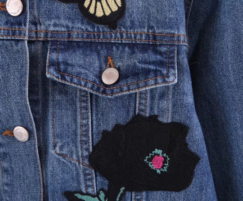 Fashion Blue Butterfly&flower Decorated Coat,Coat-Jacket