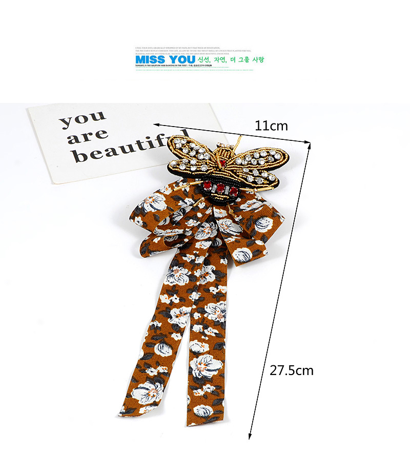 Trendy Yellow Flower Pattern Decorated Bowknot Brooch,Korean Brooches