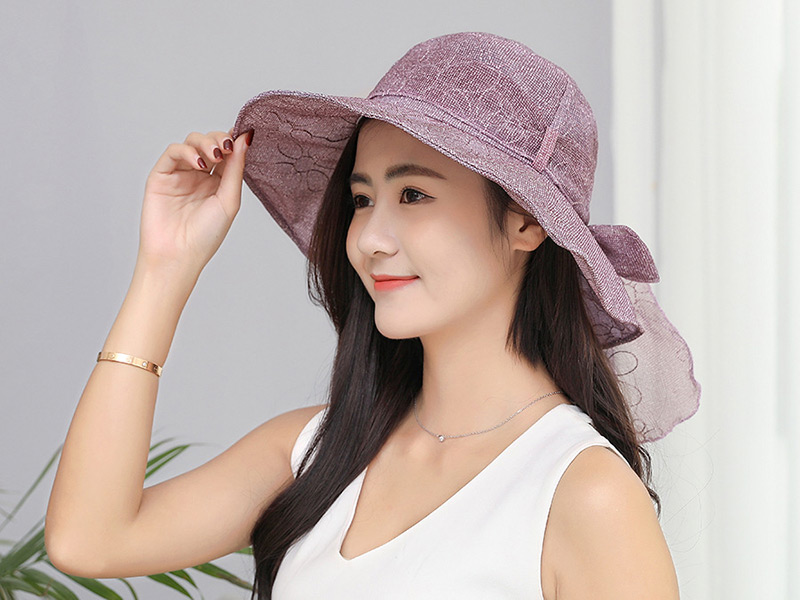 Fashion Khaki Pure Color Decorated Foldable Sun Hat,Sun Hats