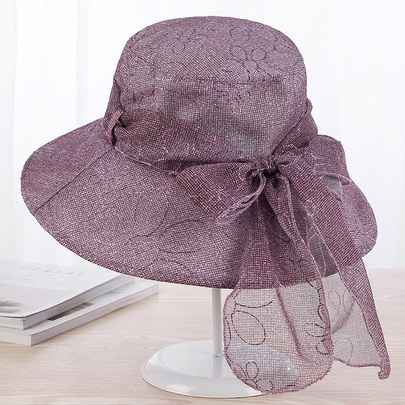 Fashion Purple Pure Color Decorated Foldable Sun Hat,Sun Hats