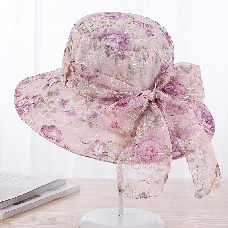 Fashion Pink Lace Design Foldable Anti-ultraviolet Hat,Sun Hats