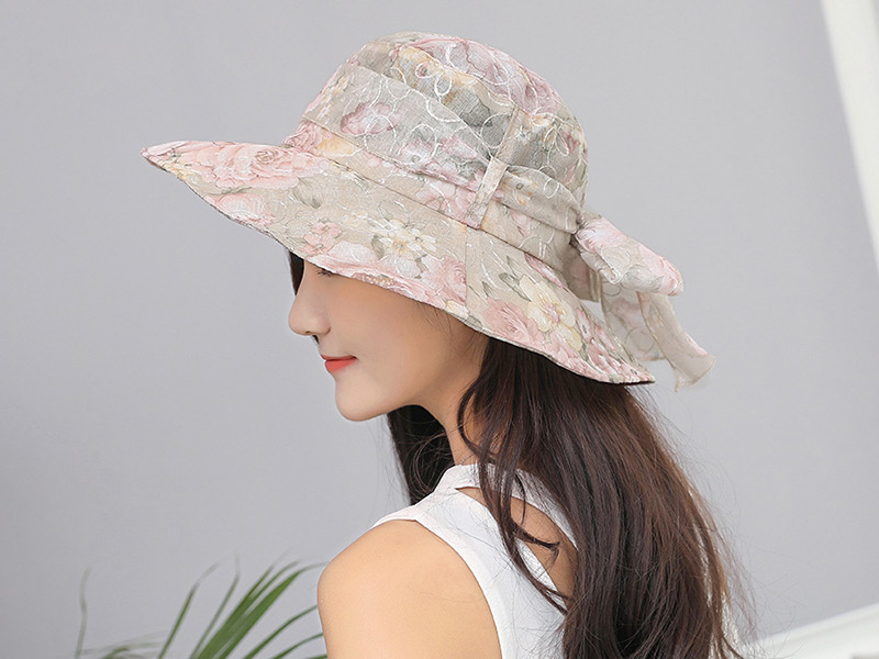 Fashion Blue Lace Design Foldable Anti-ultraviolet Hat,Sun Hats