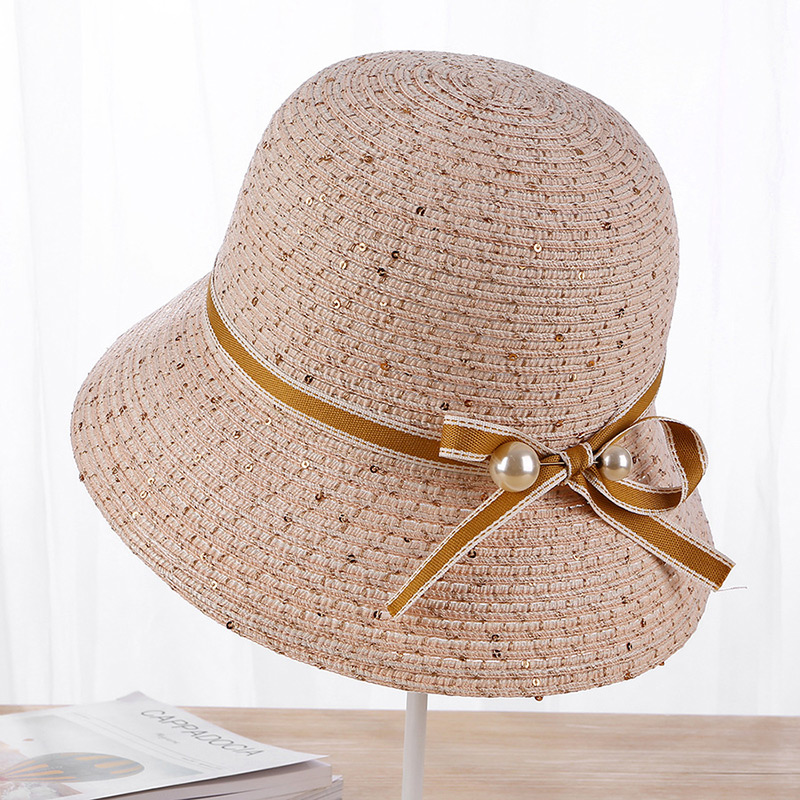 Fashion Navy Pearls Decorated Fisherman Sunshade Hat,Sun Hats