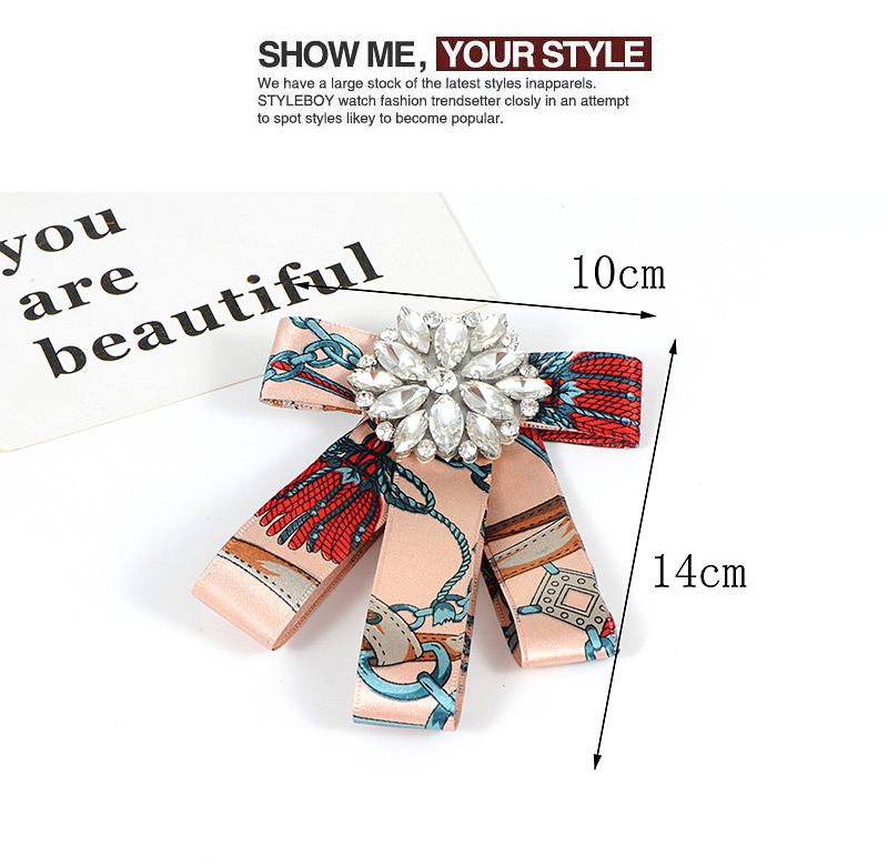 Trendy Pink Flower Shape Decorated Bowknot Brooch,Korean Brooches