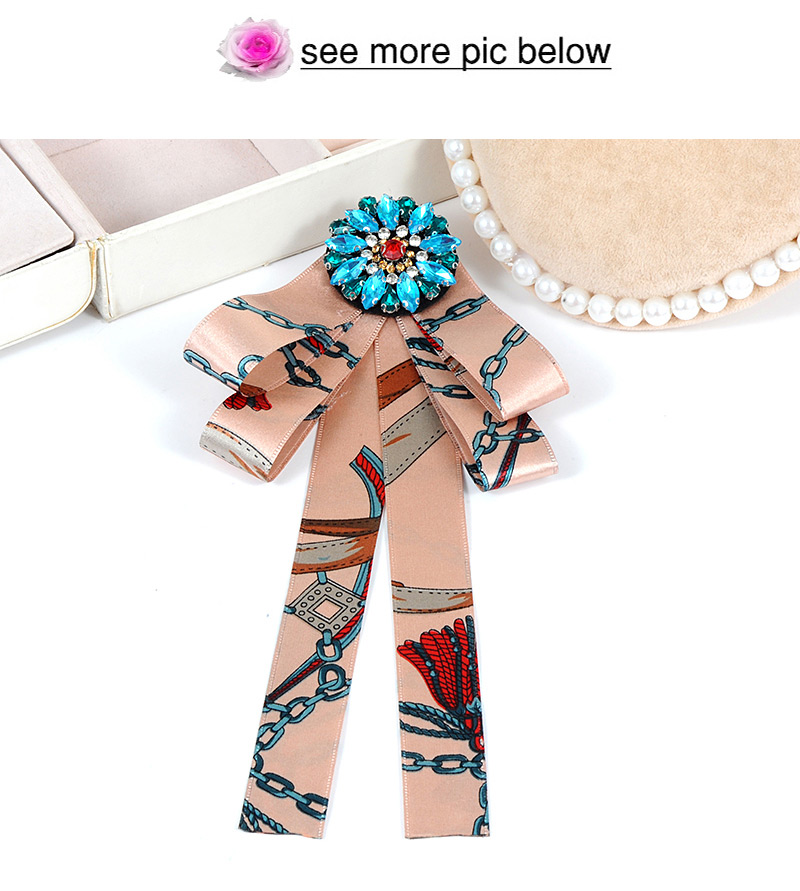 Trendy Pink Round Shape Design Bowknot Brooch,Korean Brooches