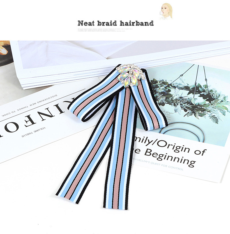 Trendy Pink Stripe Pattern Decorated Bowknot Brooch,Korean Brooches