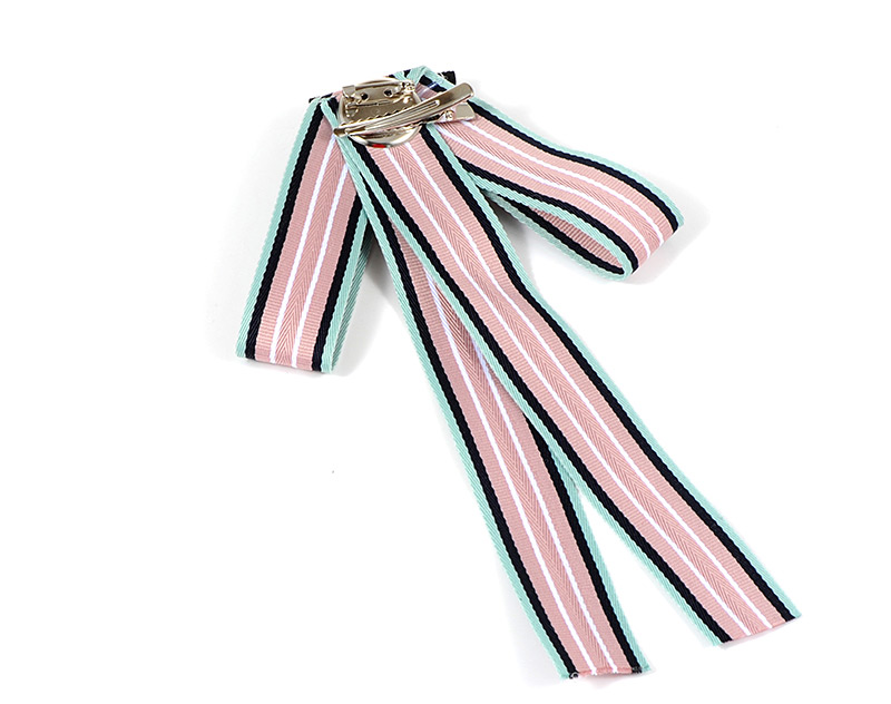 Trendy Pink Bee Decorated Stripe Design Bowknot Brooch,Korean Brooches