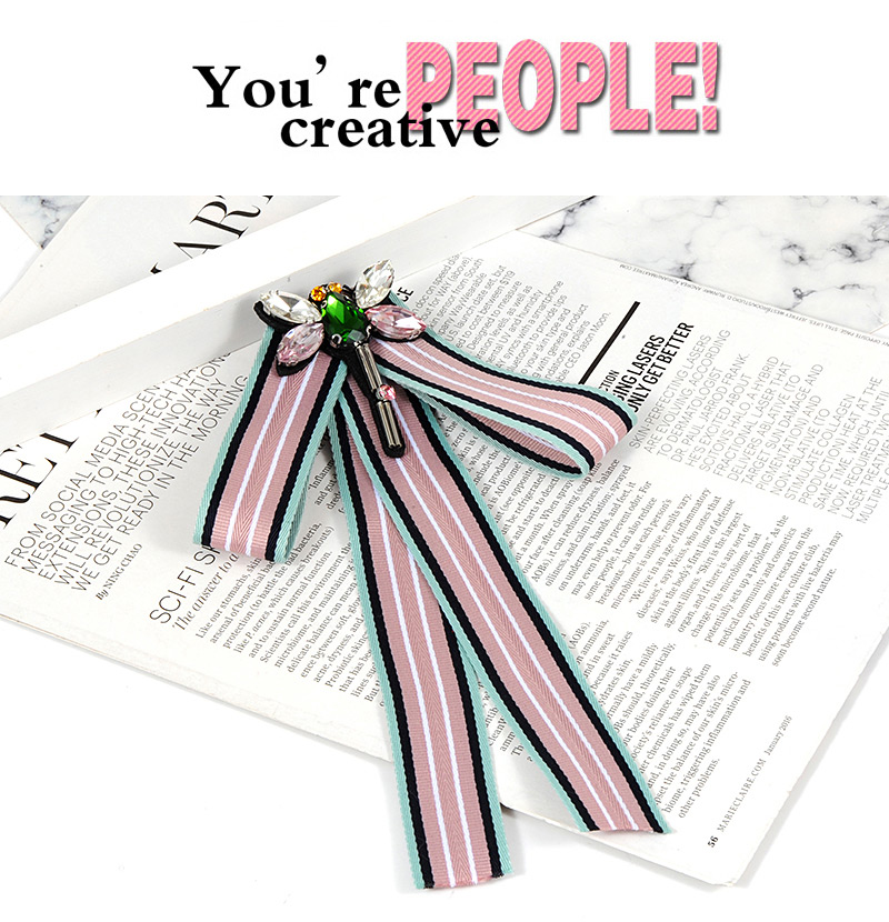 Trendy Pink Dragonfly Decorated Bowknot Brooch,Korean Brooches