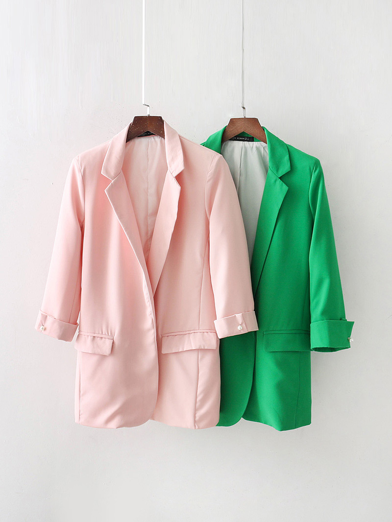 Fashion Pink Pure Color Decorated Long Coat,Coat-Jacket