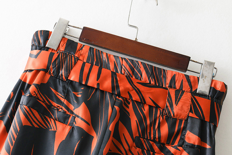 Fashion Orange Flower Shape Decorated Ultra-wide-leg Trousers,Pants