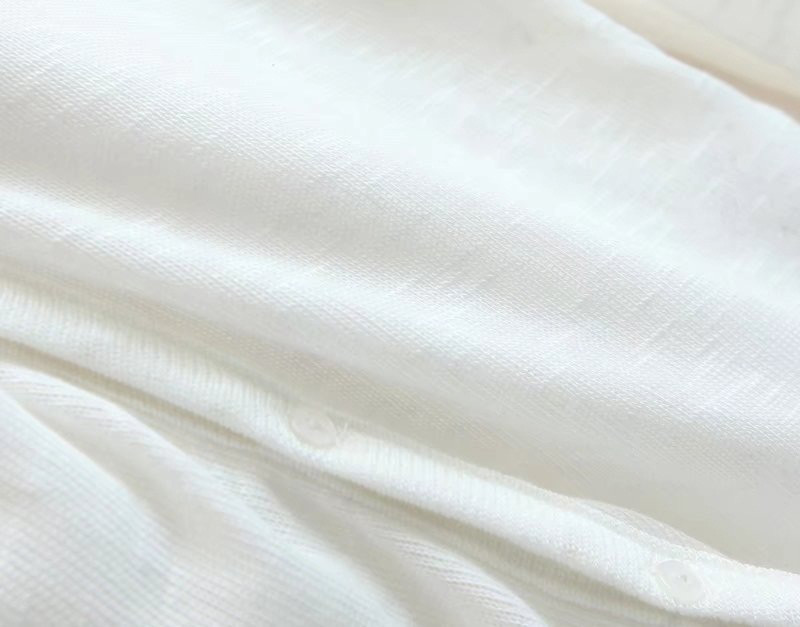 Fashion White Pure Color Decorated T-shirt,Coat-Jacket