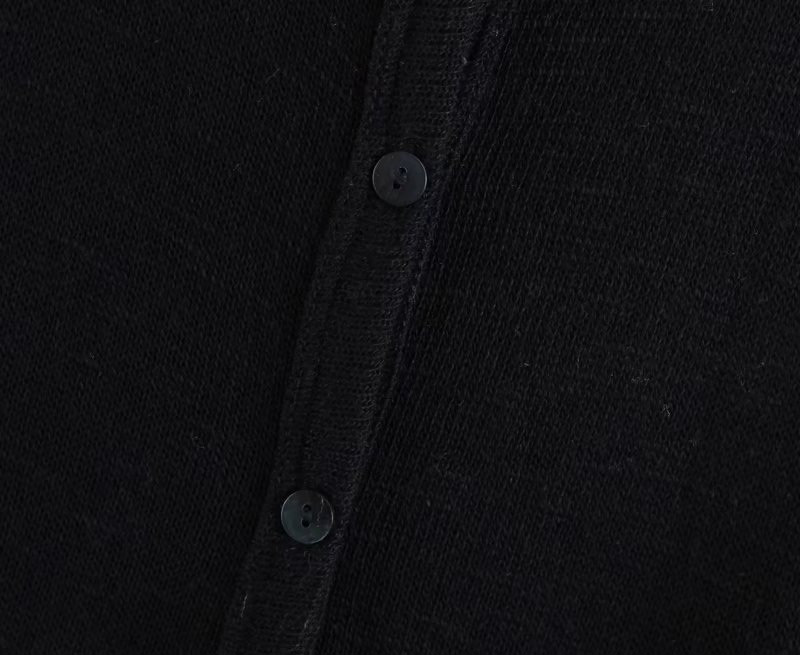 Fashion Black Pure Color Decorated T-shirt,Coat-Jacket
