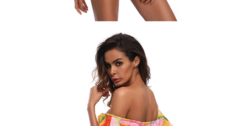 Sexy Multi-color Flowers Decorated Off-the-shoulder Swimwear,One Pieces