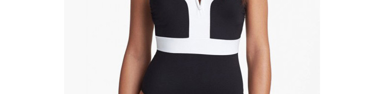 Sexy White+black Color Maching Design High-waist Bikini,One Pieces