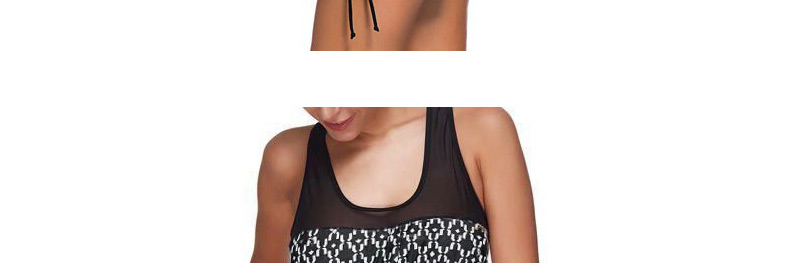 Sexy White+black Wave Shape Pattern Decorated Bikini,Bikini Sets