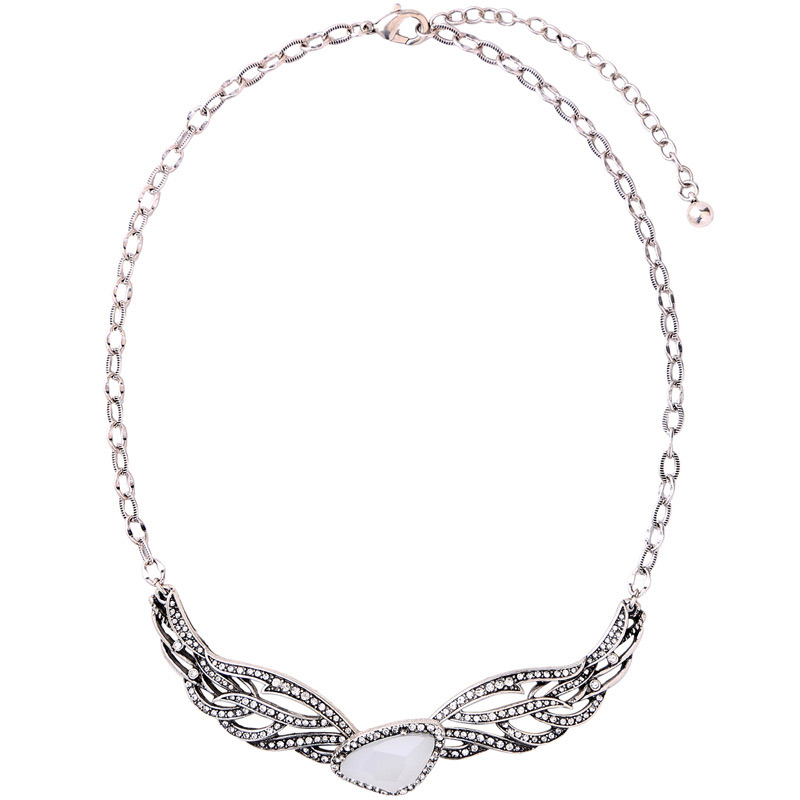 Fashion Silver Color Wings Shape Decorated Necklace,Bib Necklaces