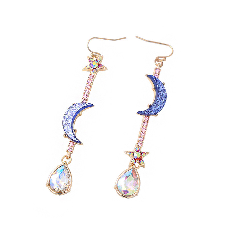 Fashion Blue Moon&stars Decorarted Long Earrings,Drop Earrings