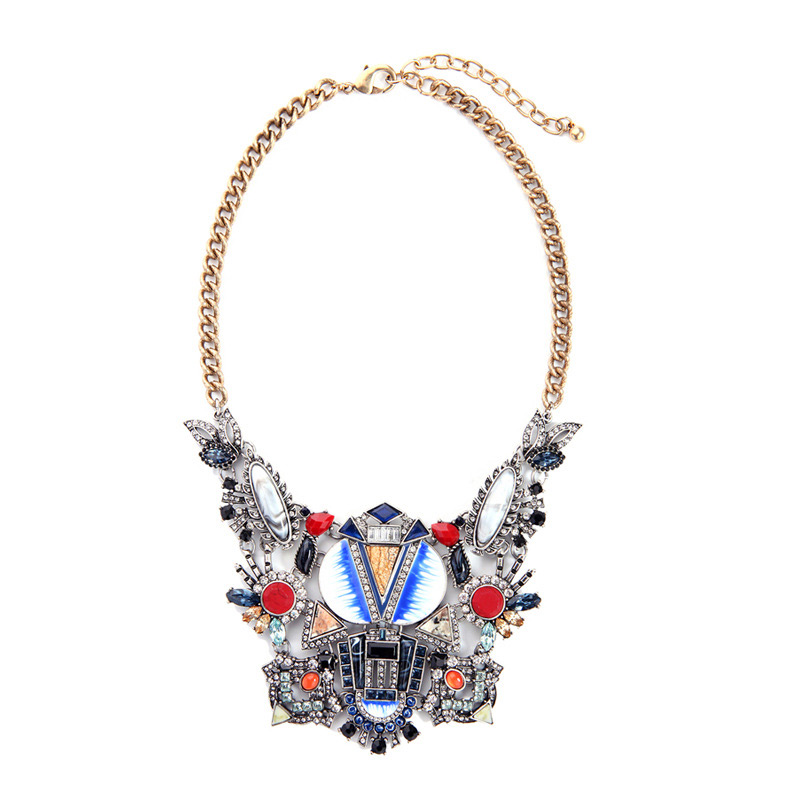 Fashion Multi-color Irregular Shape Decorarted Necklace,Pendants