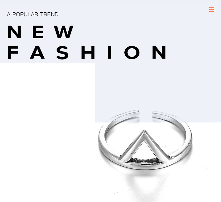 Fashion Silver Color Triangle Shape Design Pure Color Ring,Fashion Rings