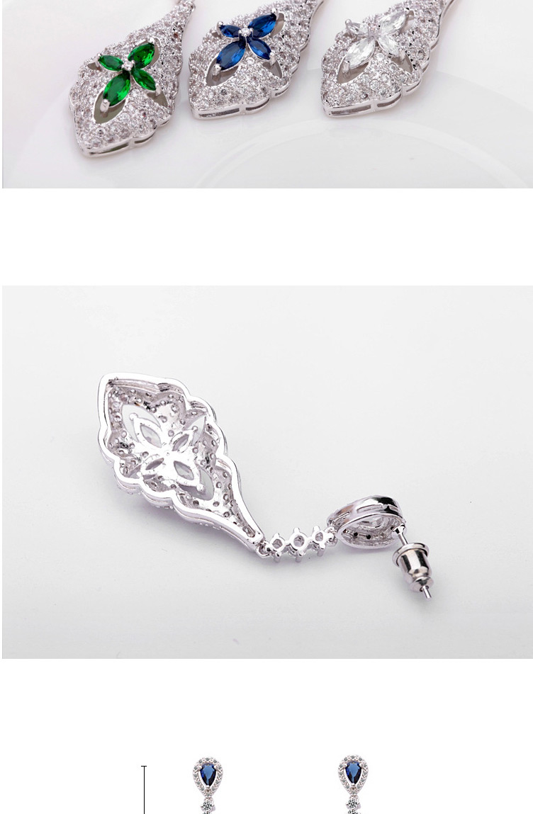 Exaggerated White Flowers Shape Design Long Earrings,Drop Earrings