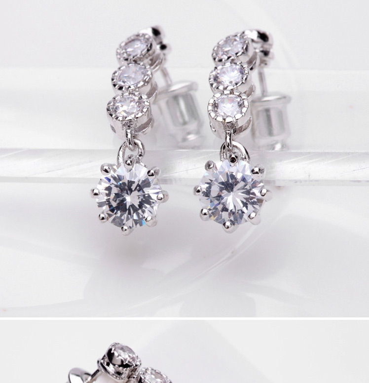 Fashion White Flowers Decorated Pure Color Earrings,Drop Earrings