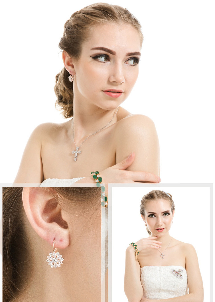 Fashion Rose Gold Snowflake Shape Design Pure Color Earrings,Drop Earrings