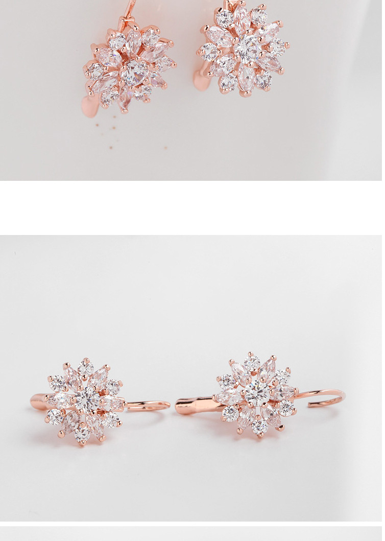 Fashion Rose Gold Snowflake Shape Design Pure Color Earrings,Drop Earrings
