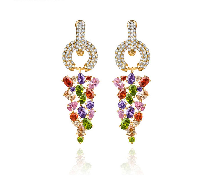 Fashion Multi-color Geometric Shape Decorated Earrings,Earrings