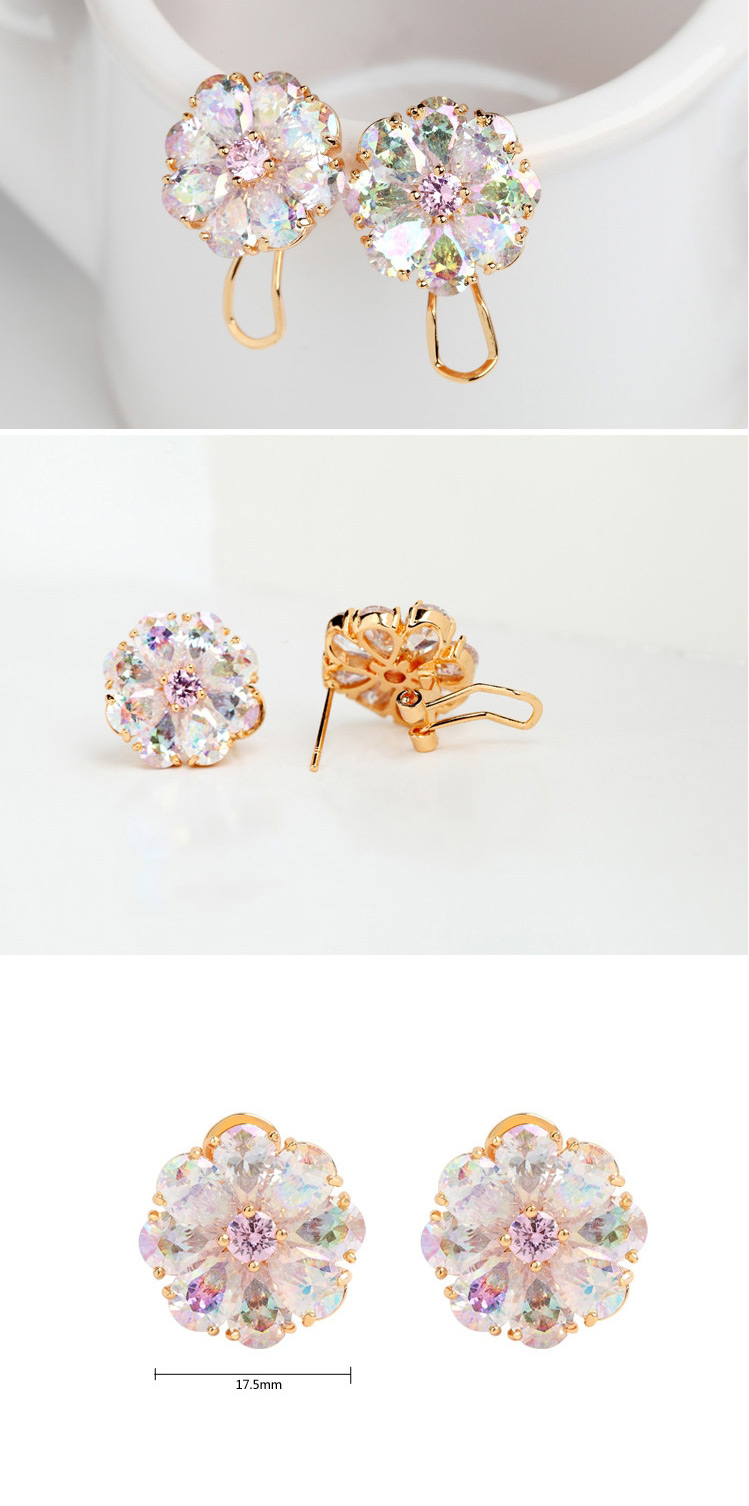 Fashion Multi-color Flower Shape Decorated Earrings,Earrings