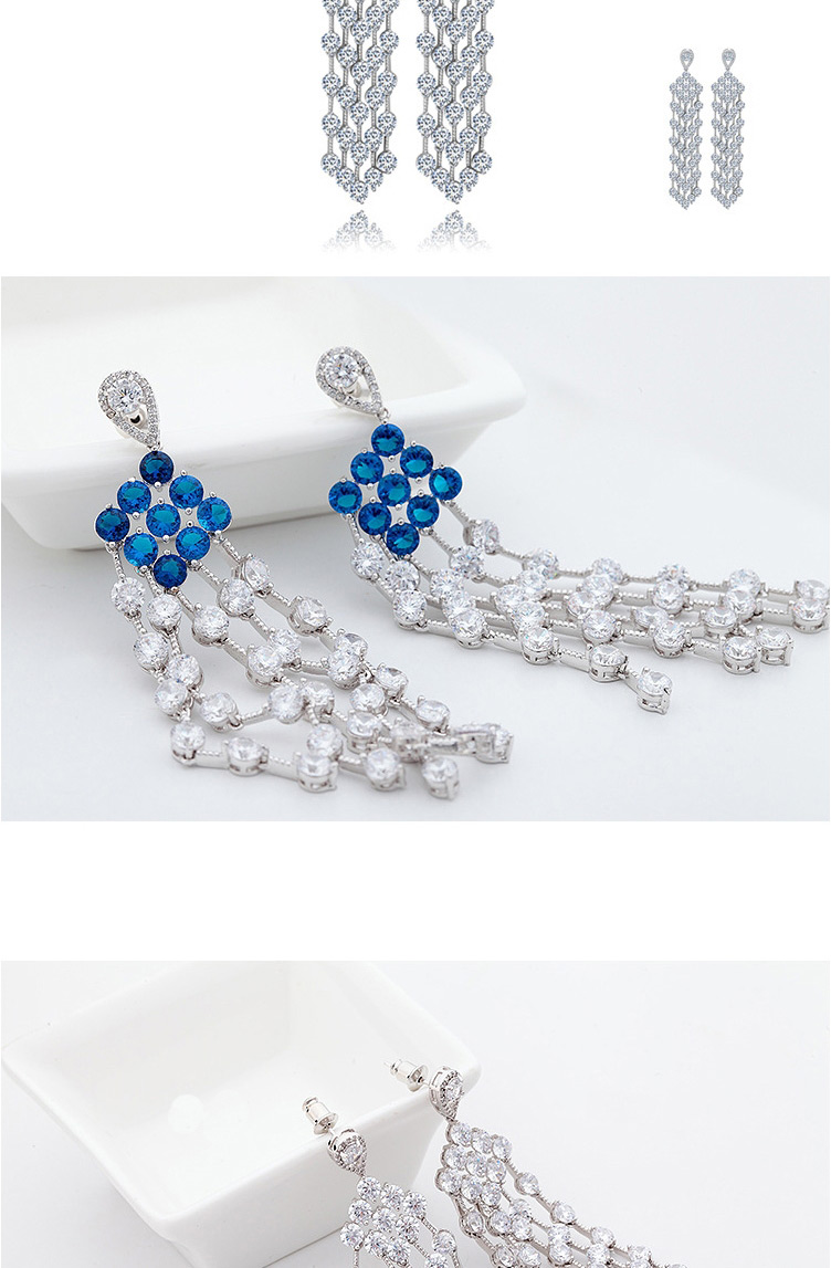 Fashion Silver Color Tassel Decorated Earrings,Earrings