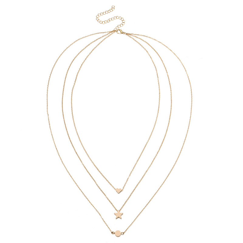 Fashion Gold Color Star Shape Pendant Decorated Necklace,Pendants
